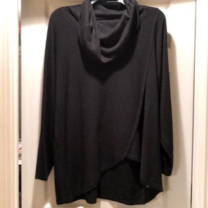 Ladies black cowl neck sweater